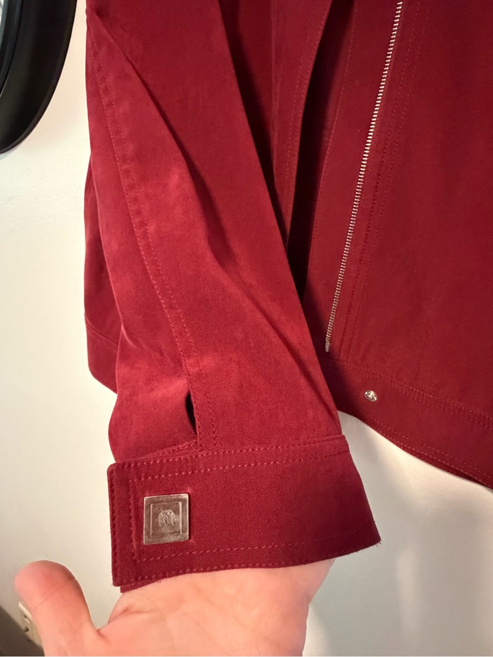 Doncaster Raspberry Red Zip-Front Utility Jacket - Picture 10 of 12